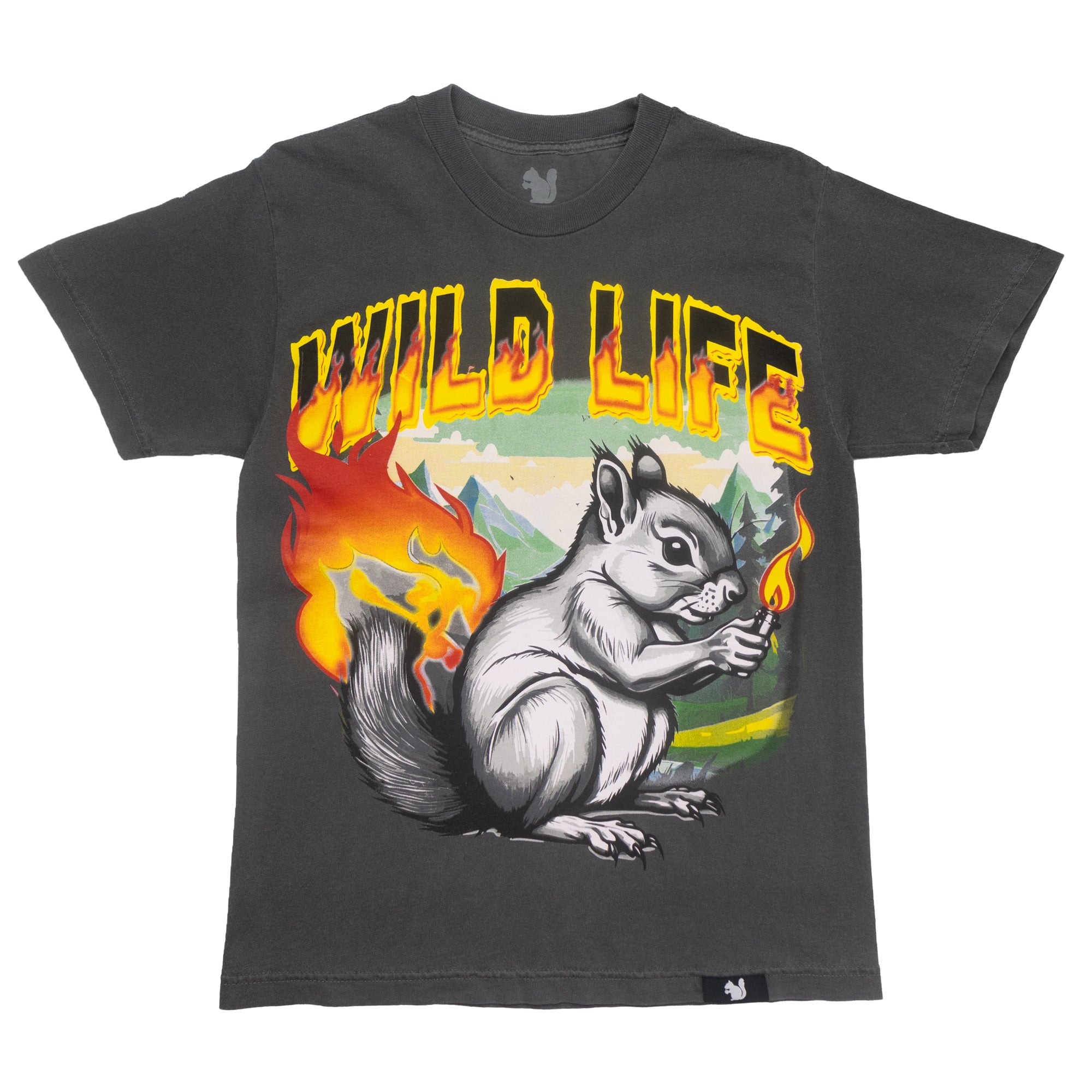 Washed Black Squirrel on fire T-Shirt