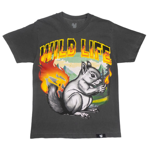 Washed Black Squirrel on fire T-Shirt