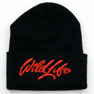 Wild Life Beanie (Black & Red)